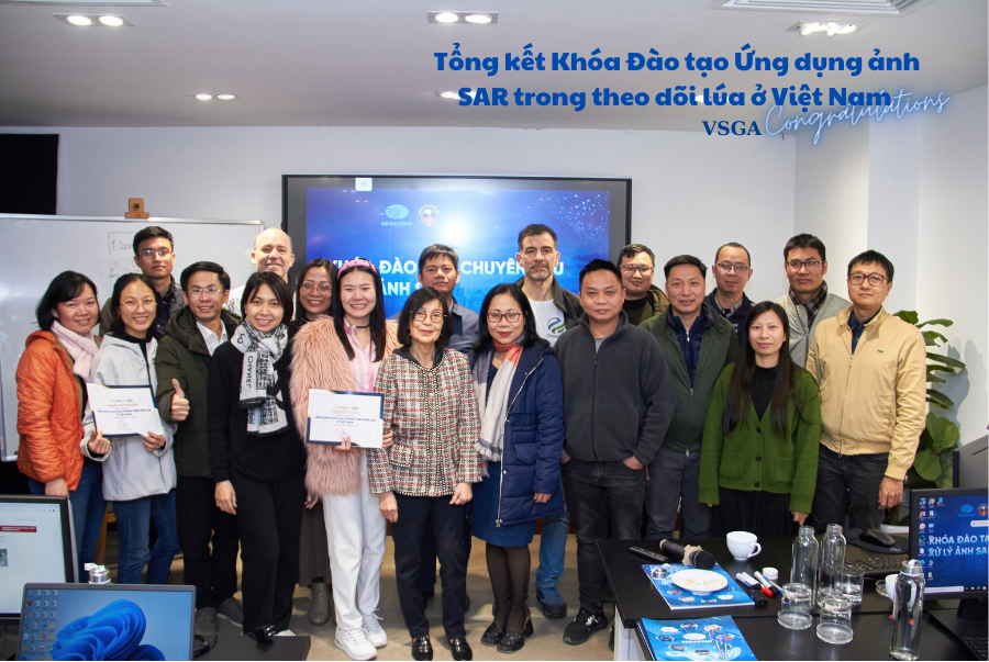 Lễ tổng kết Khóa Đào tạo Ứng dụng ảnh SAR trong theo dõi lúa ở Việt Nam 