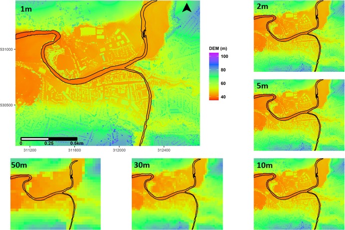 Digital elevation model flood modelling